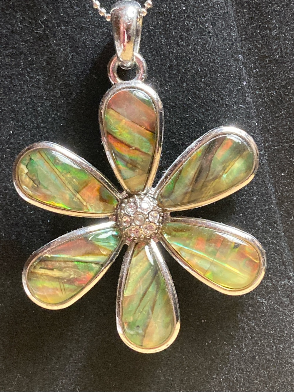 Lia Sophia Iridescent Flower Pendant Necklace in Green - Picture 3 of 5